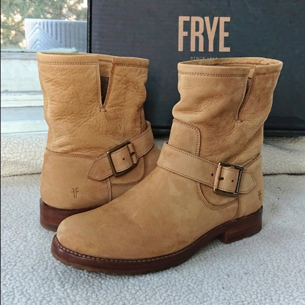 Frye "Natalie Short Engineer" Leather Harness Boot